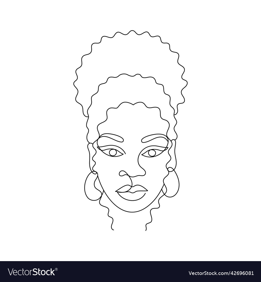 Face of a woman in modern line style