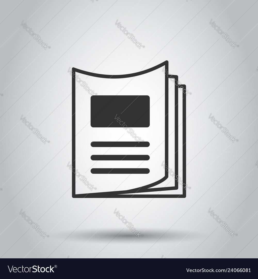 Flyer leaflet icon in flat style brochure sheet