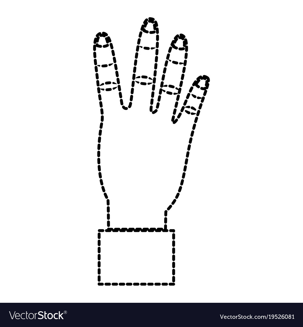 Hand showing four count gesture