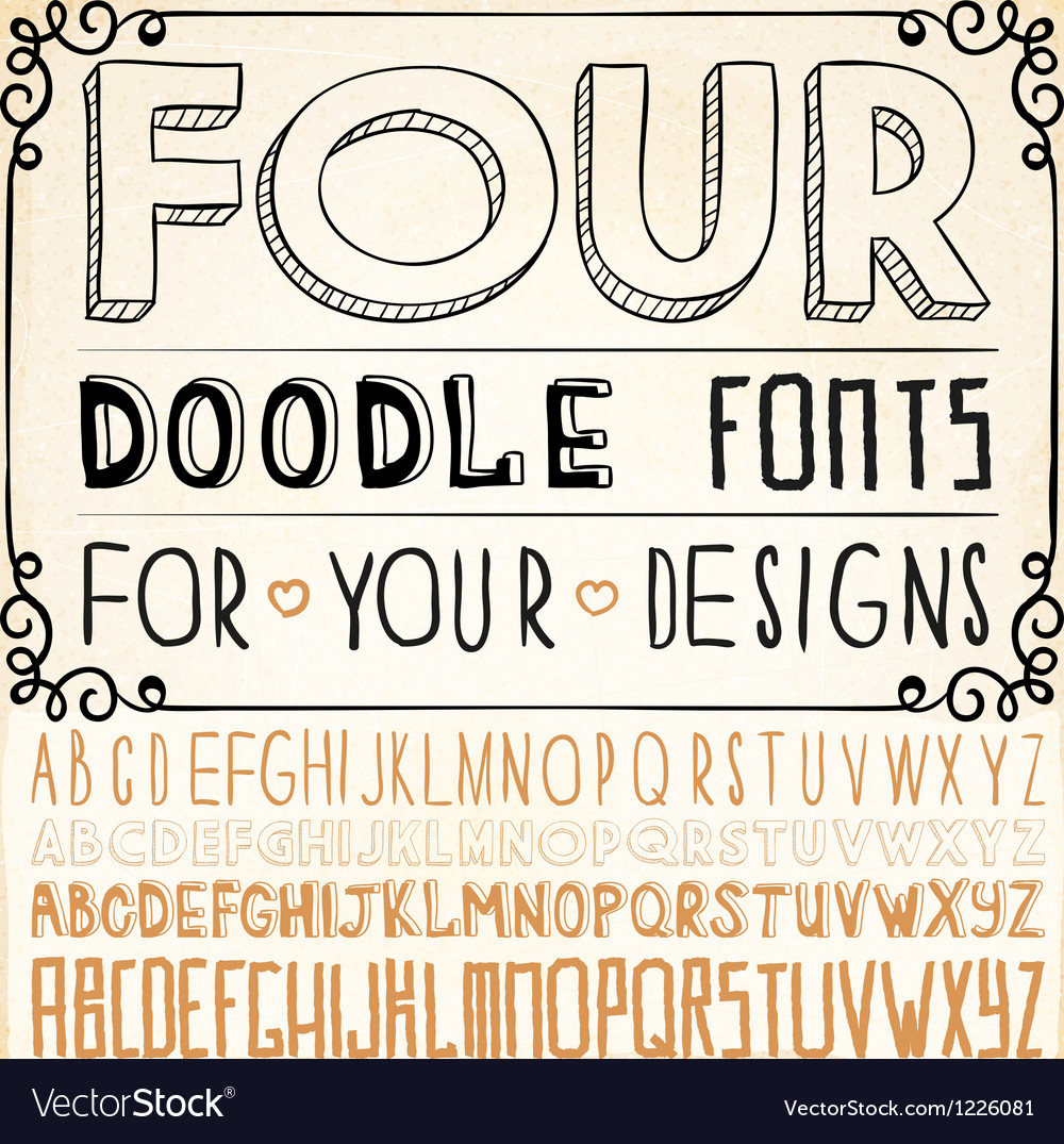 Download Handwriting fonts Royalty Free Vector Image - VectorStock