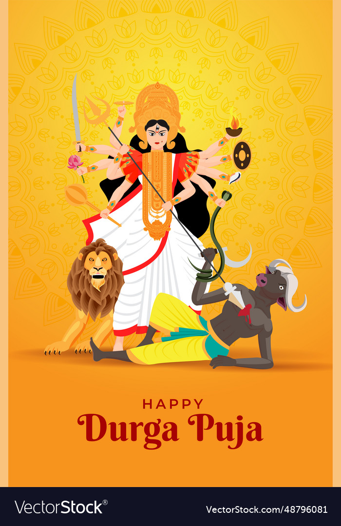 Happy durga puja festival vector image Happy durga puja festival