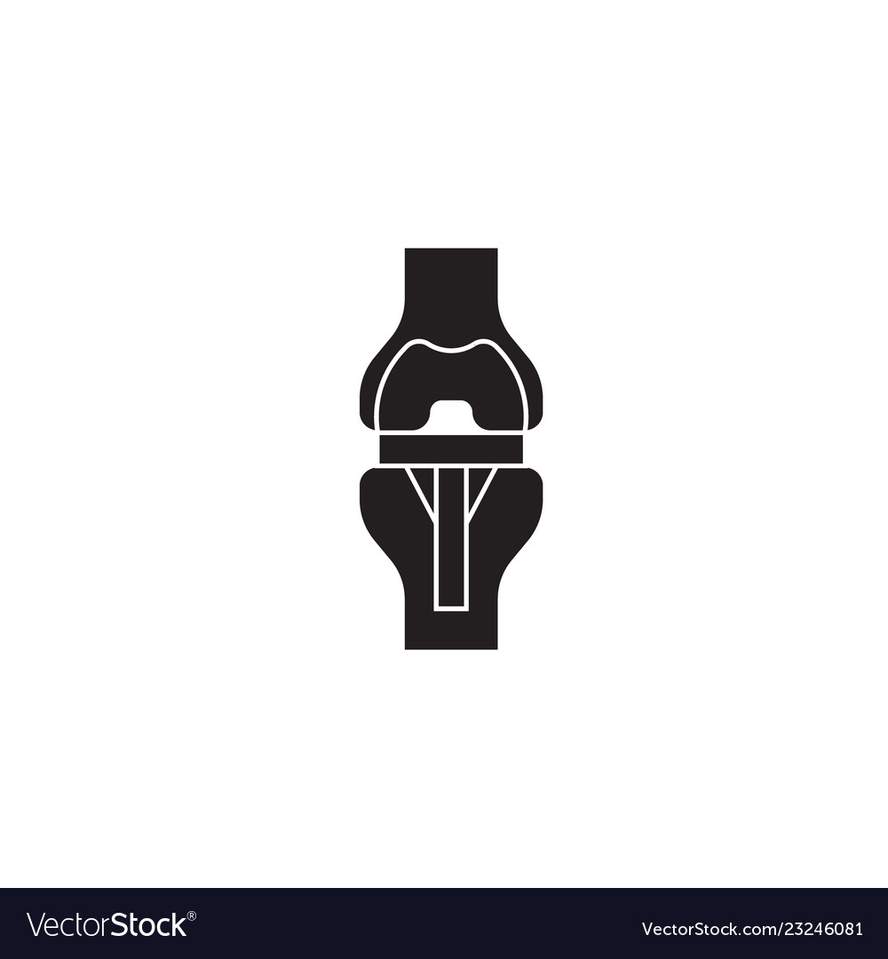 Knee replacement surgery black concept ico Vector Image