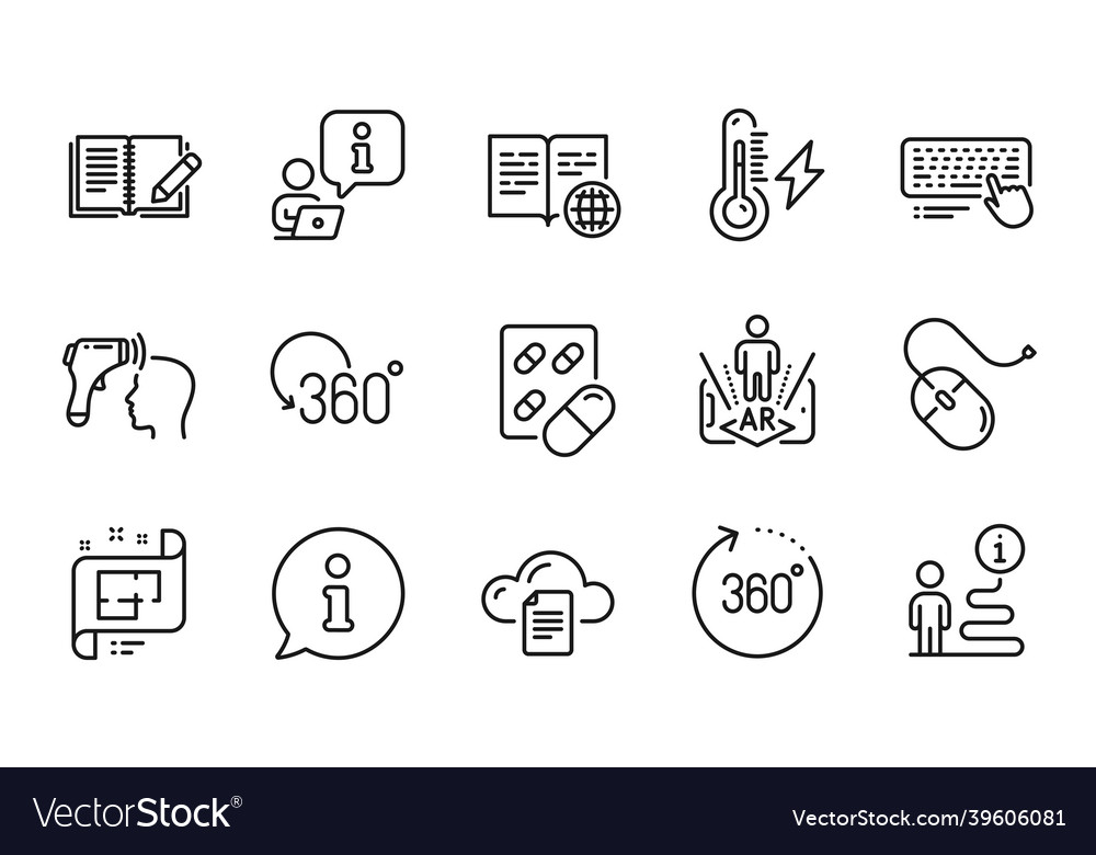 Science icons set included icon as computer mouse Vector Image Science icons set included icon as computer mouse