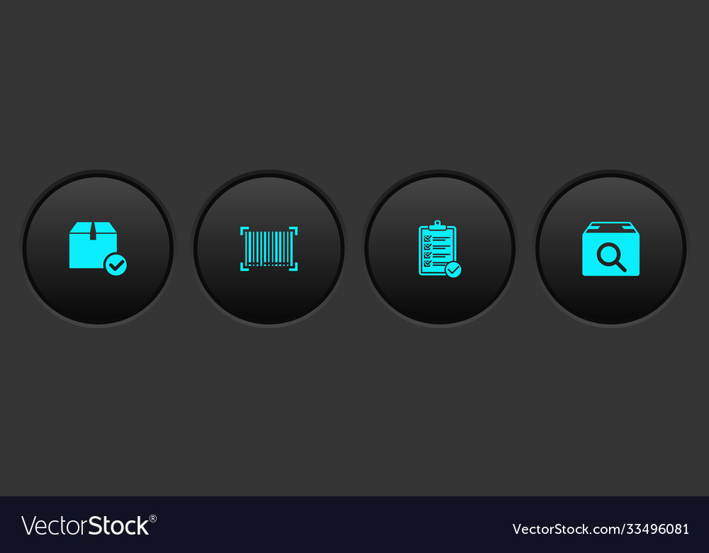 Set package box with check mark barcode Vector Image Set package box with check mark barcode