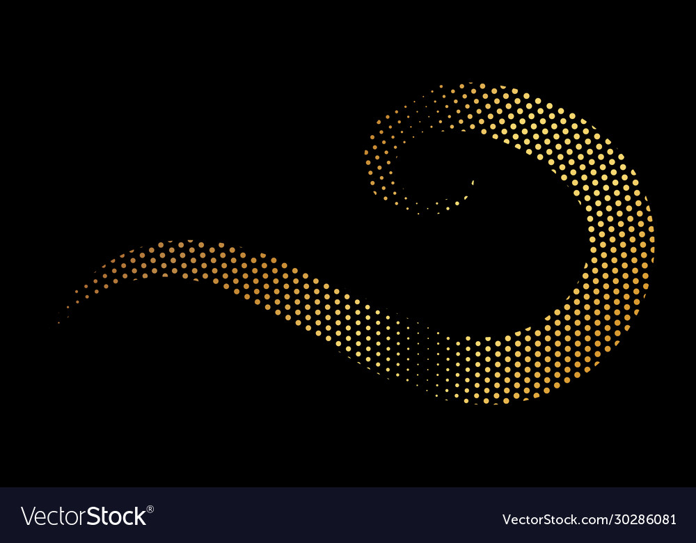 Shining golden halftone curl for invitation