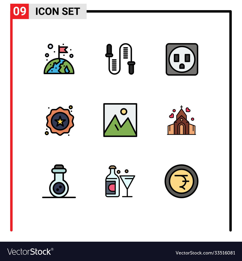 Stock icon pack 9 line signs and symbols