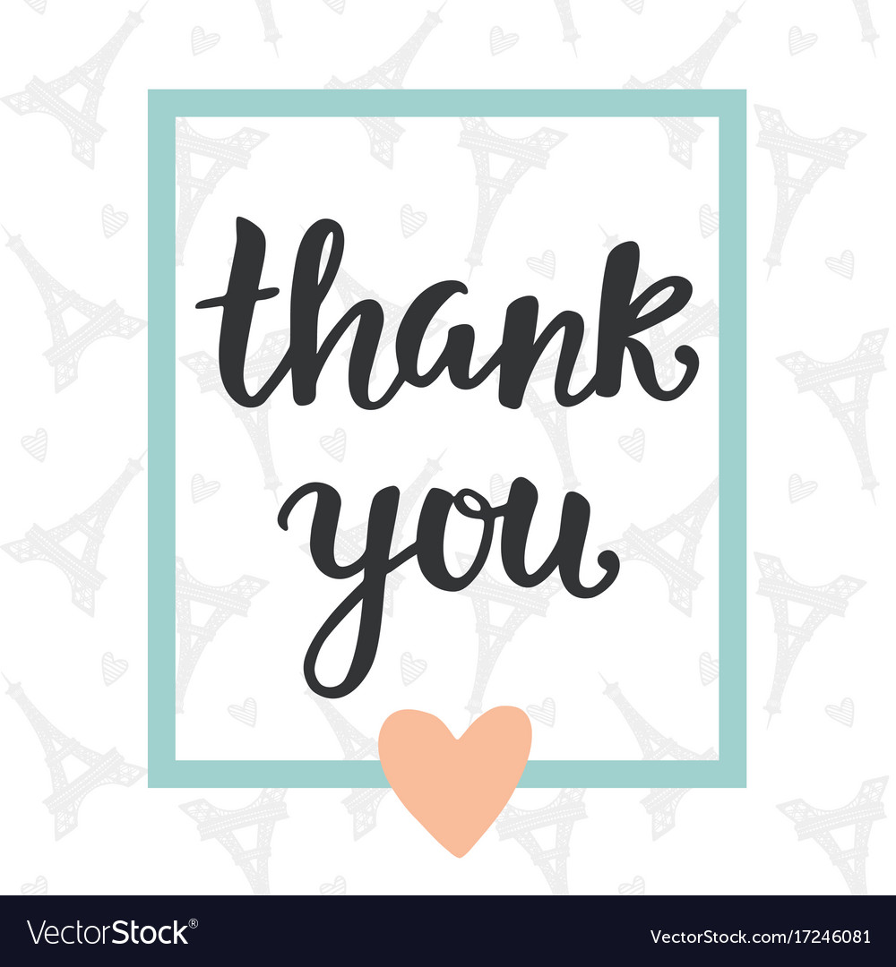 Thank you handwritten lettering Royalty Free Vector Image