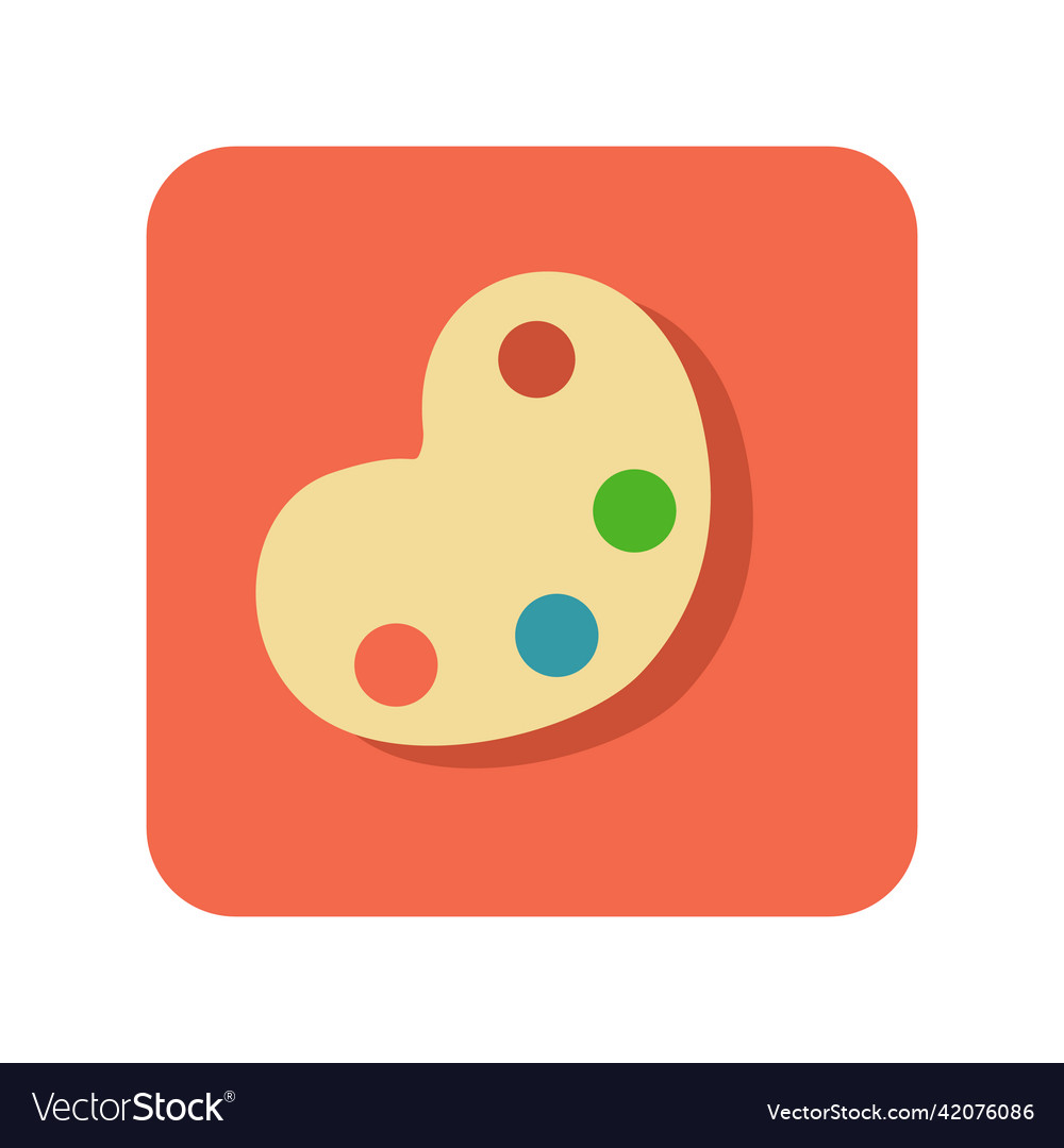Abstract button palette icon on white background