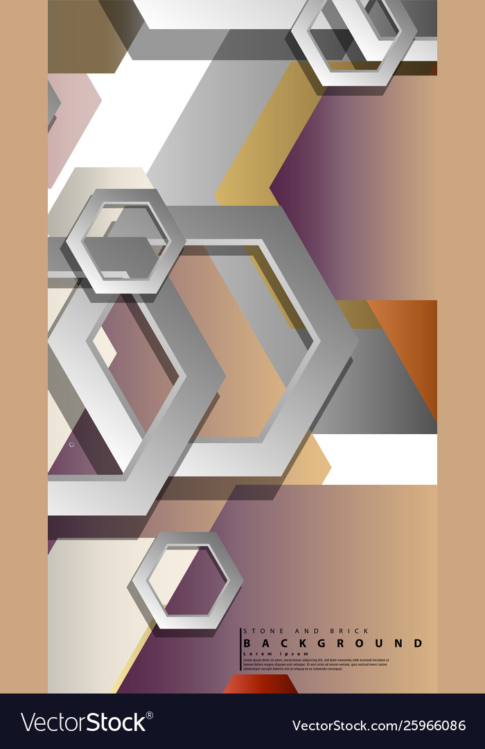 Abstract geometric backgrounds with hexagon stone