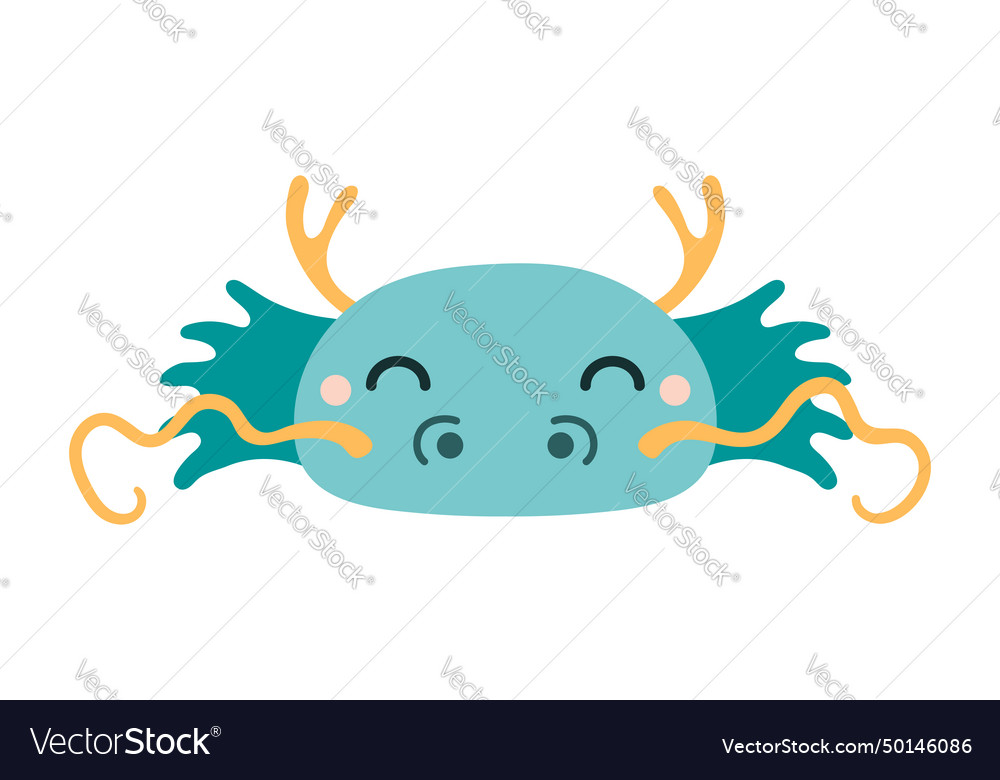Asian chinese zodiac sign cute cartoon dragon vector image Asian chinese zodiac sign cute cartoon dragon