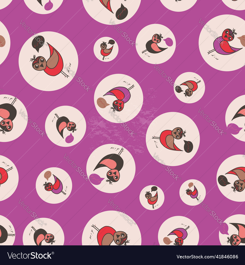 Birds with text seamless repeat pattern print vector image Birds with text seamless repeat pattern print