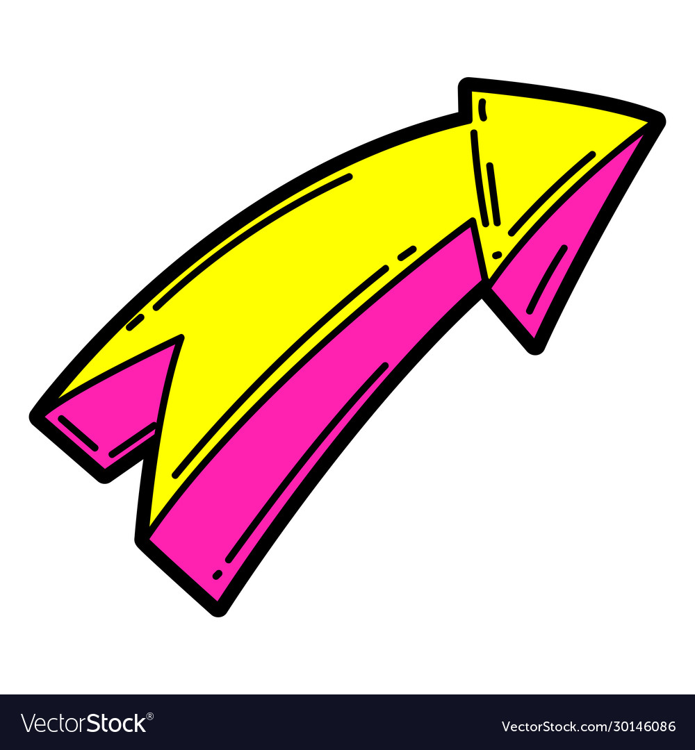 Cartoon arrow urban colorful Royalty Free Vector Image