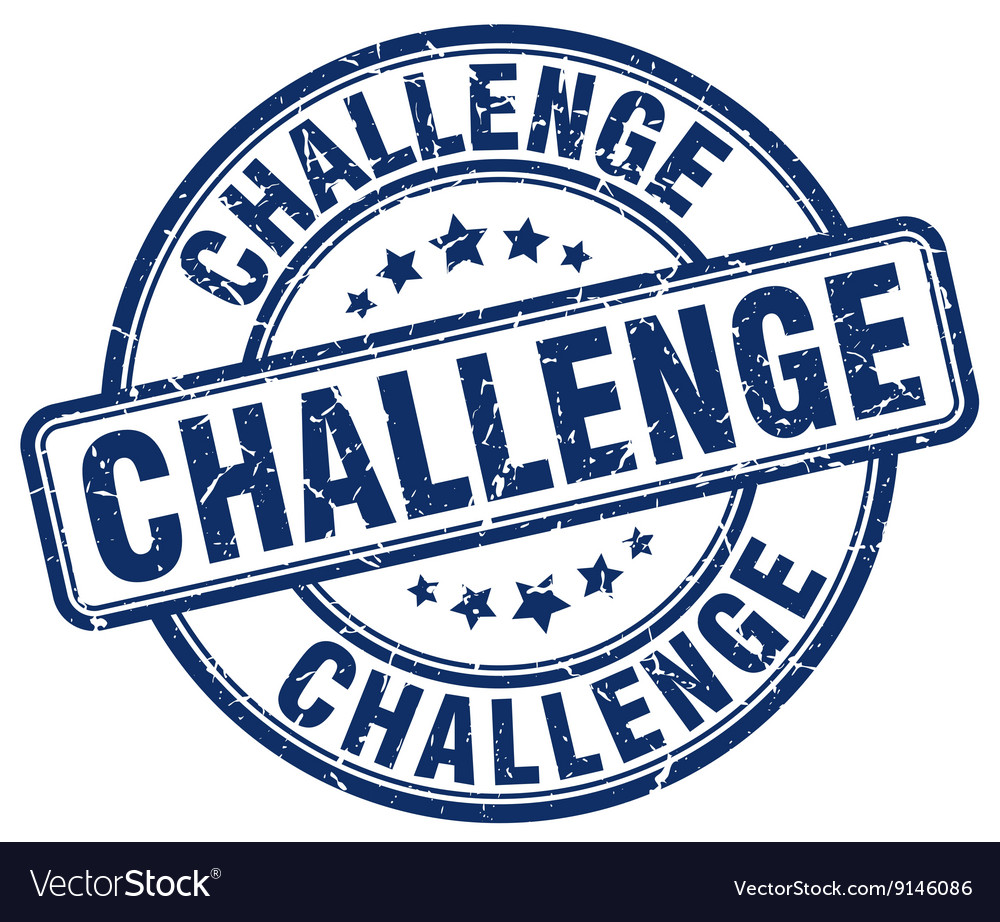 Challenge blue grunge round vintage rubber stamp Vector Image