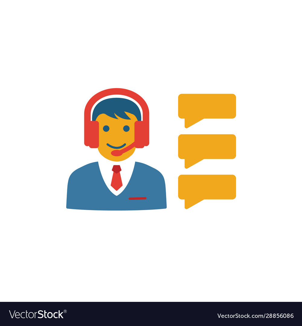 Customer support icon simple flat element from vector image Customer support icon simple flat element from