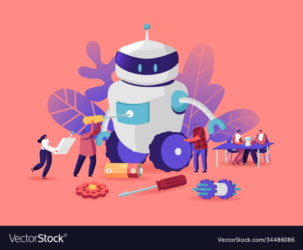 Cyborg creating process robotics hobby vector image Cyborg creating process robotics hobby