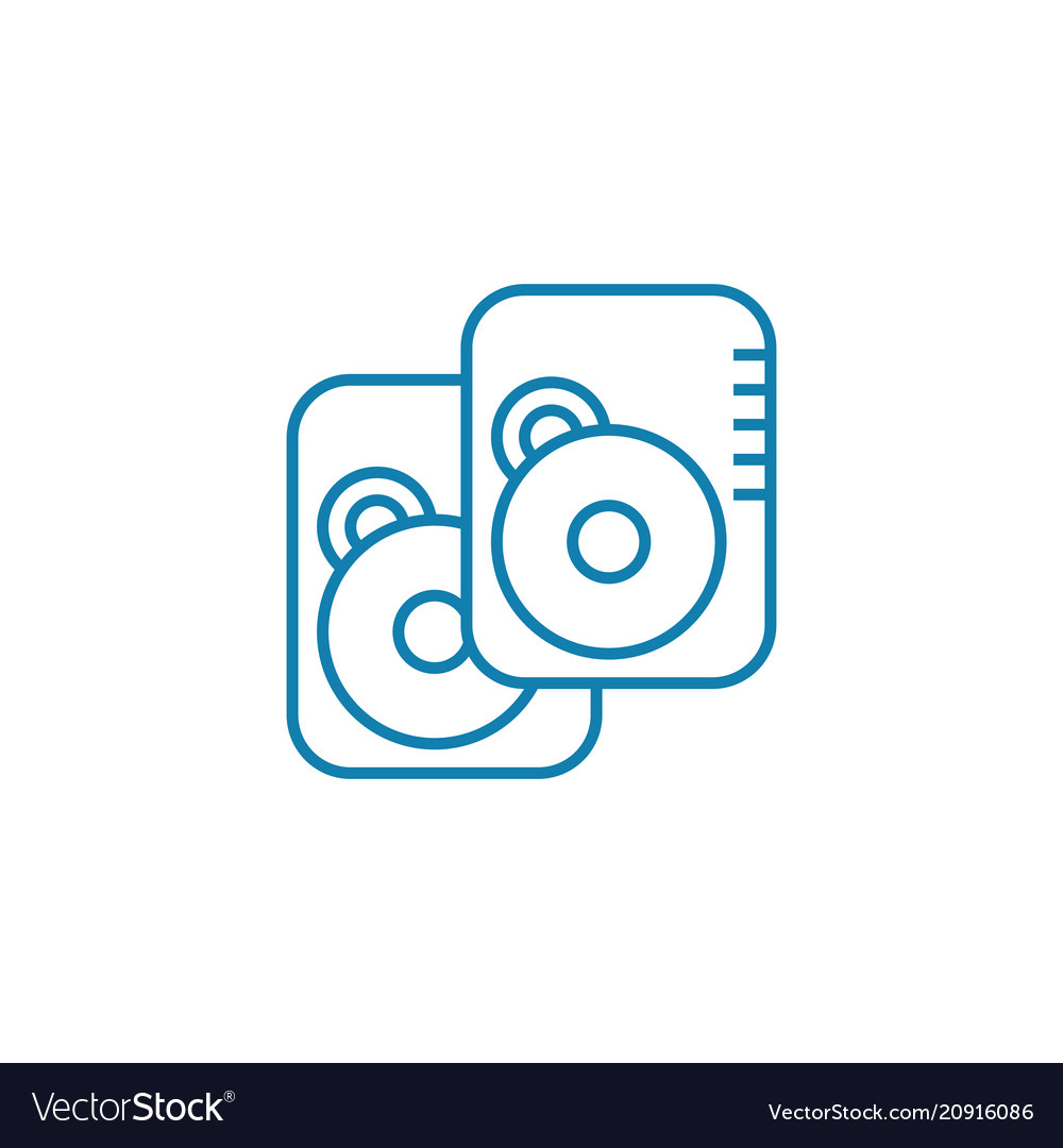 Data storage devices linear icon concept vector image Data storage devices linear icon concept