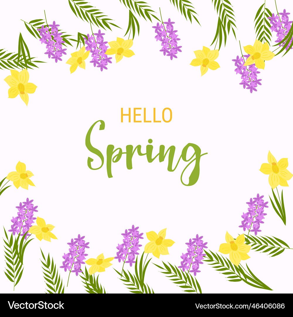 Design a beautiful frame of spring flowers Vector Image