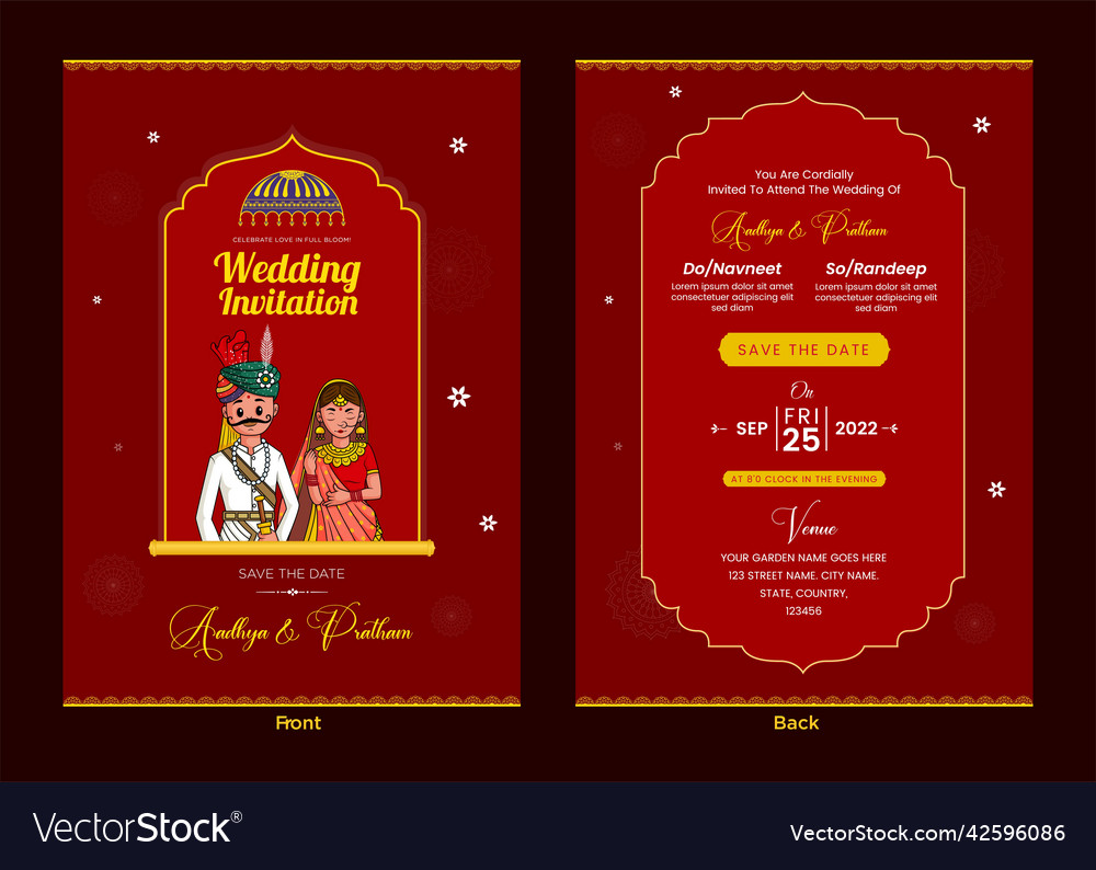 Elegant Traditional Indian Wedding Invitation Card