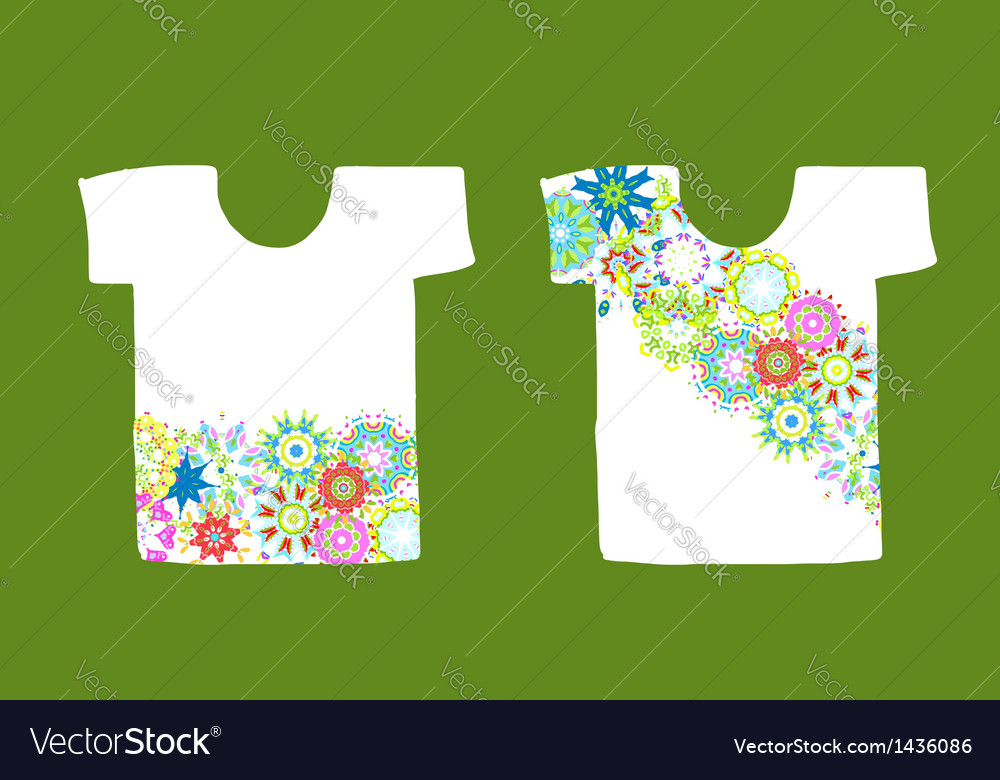 Floral design on white t-shirt