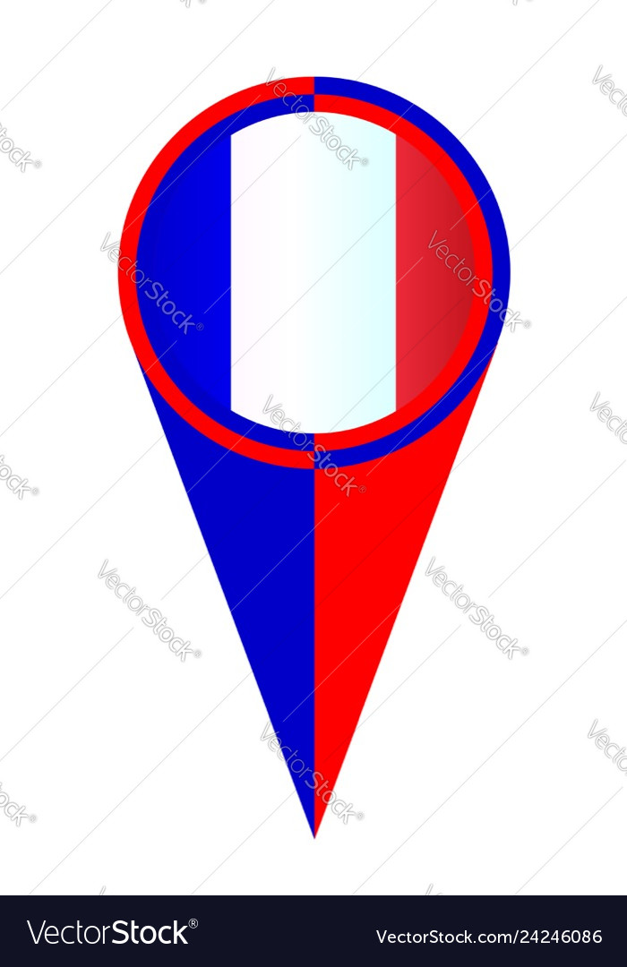 France map pointer location flag