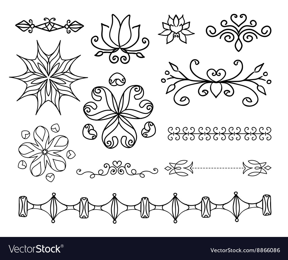 Hand Drawn Decoration Elements Frames Page Vector Image