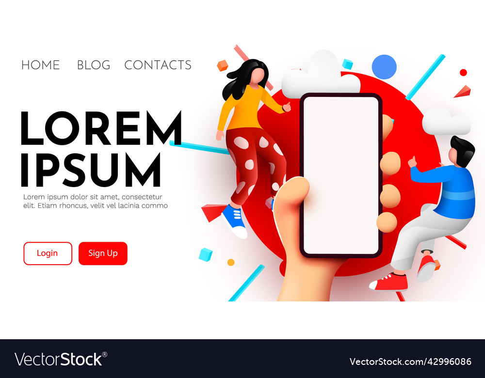Landing page modern banner template with tiny