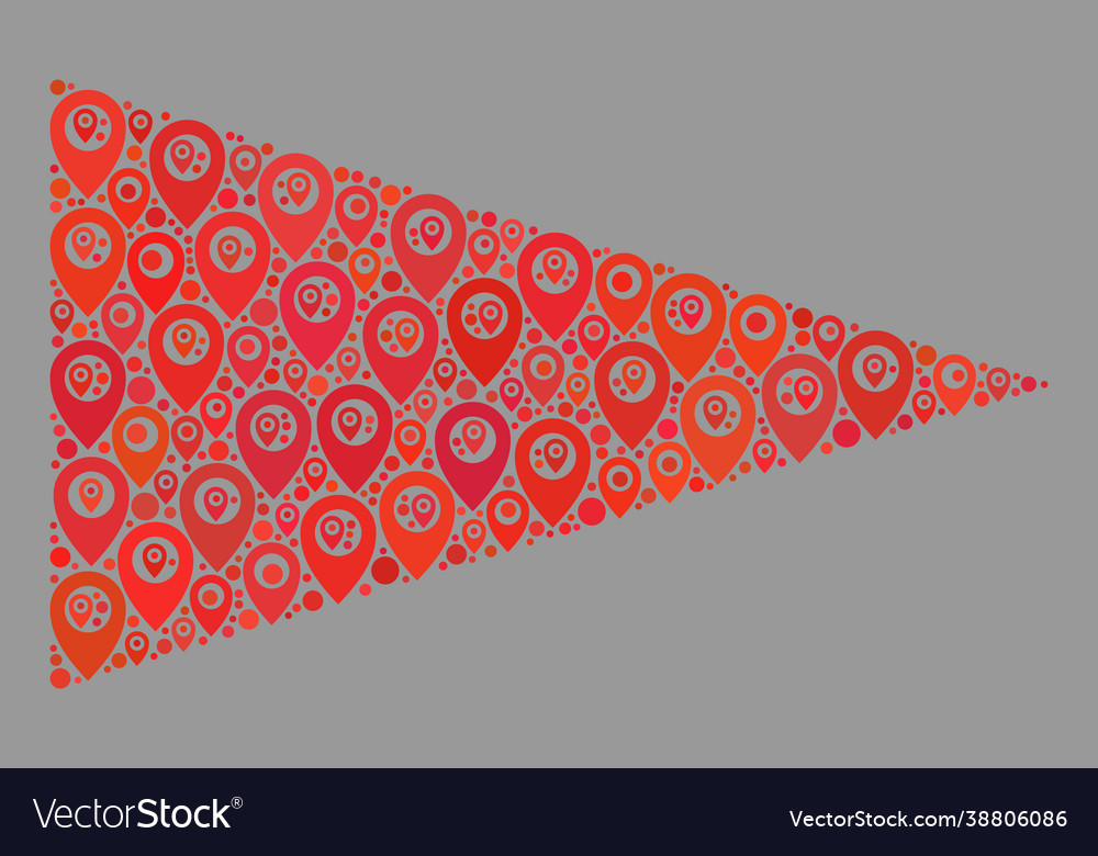 Navigation red triangle flag - collage cursor