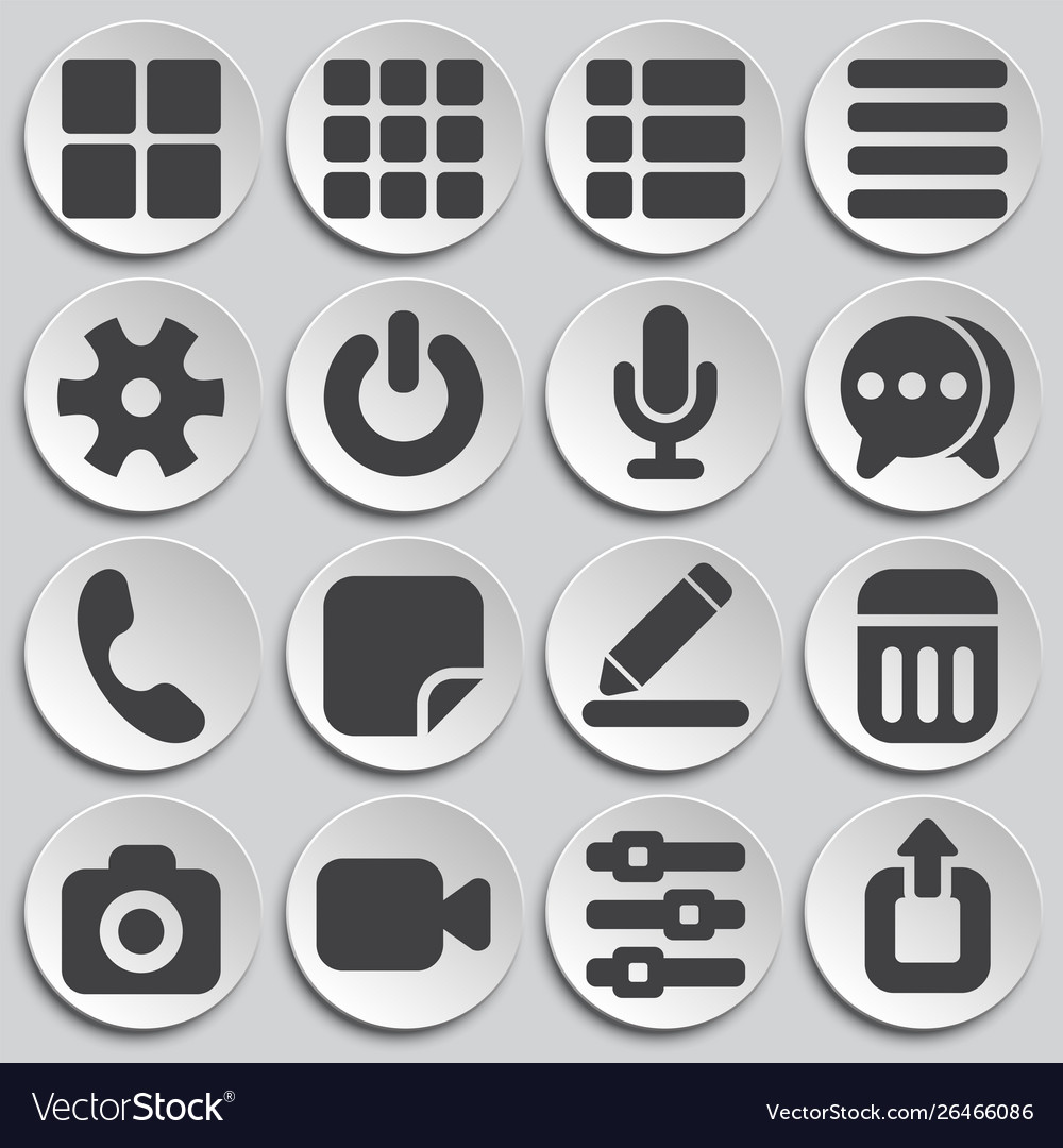 Option button icons set on background for graphic vector image Option button icons set on background for graphic