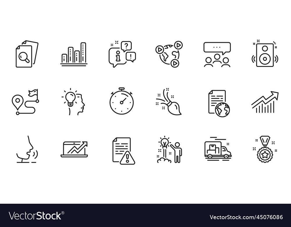 Outline set of demand curve internet document vector image Outline set of demand curve internet document