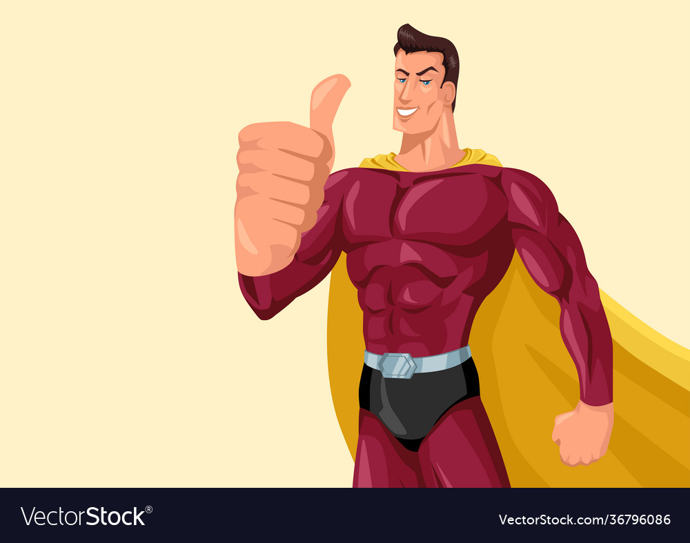 Superhero Giving Thumbs Up Royalty Free Vector Image Superhero Giving Thumbs Up Royalty Free Vector Image