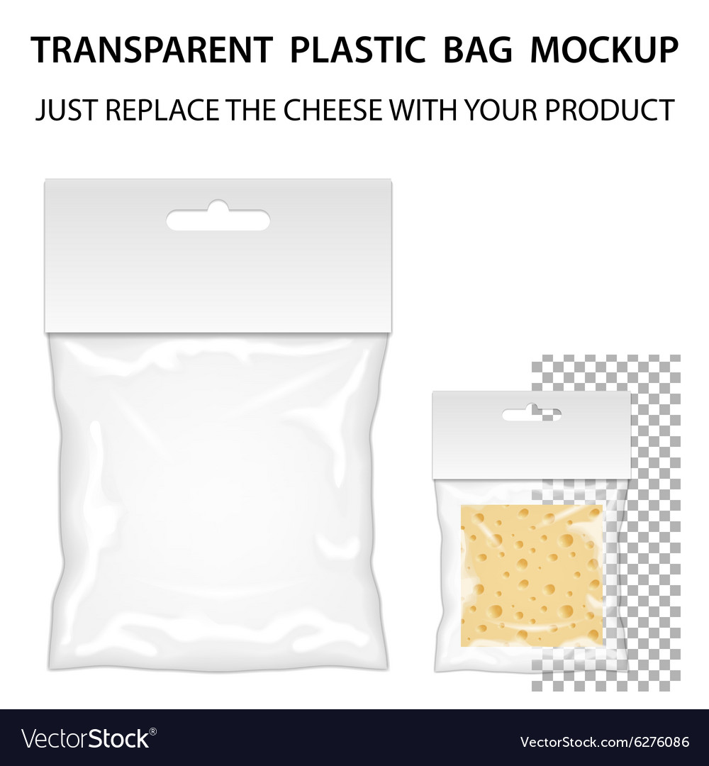 Shiny white plastic bag mockup transparent png