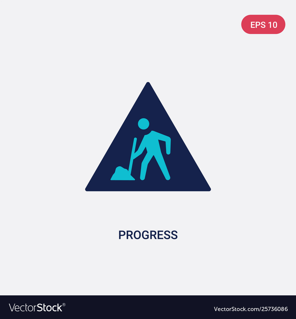 Two color progress icon from construction concept