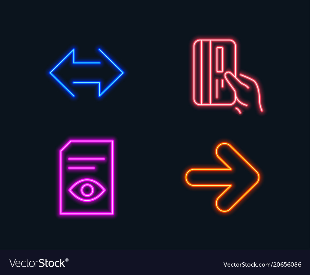 View document payment card and sync icons next vector image View document payment card and sync icons next