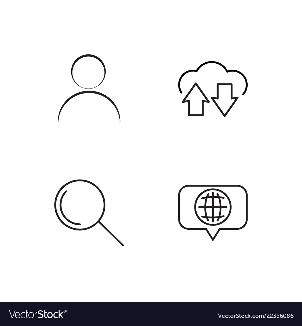 Web simple outlined icons set vector image Web simple outlined icons set