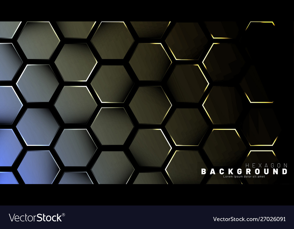 Abstract hexagon gradient colorful light pattern vector image Abstract hexagon gradient colorful light pattern