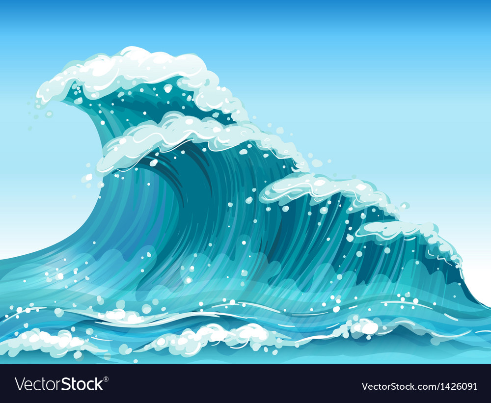 Big waves Royalty Free Vector Image - VectorStock