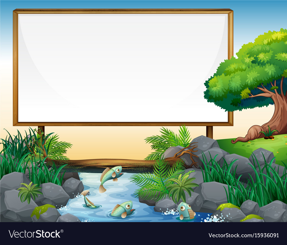 board-template-with-river-in-background-royalty-free-vector