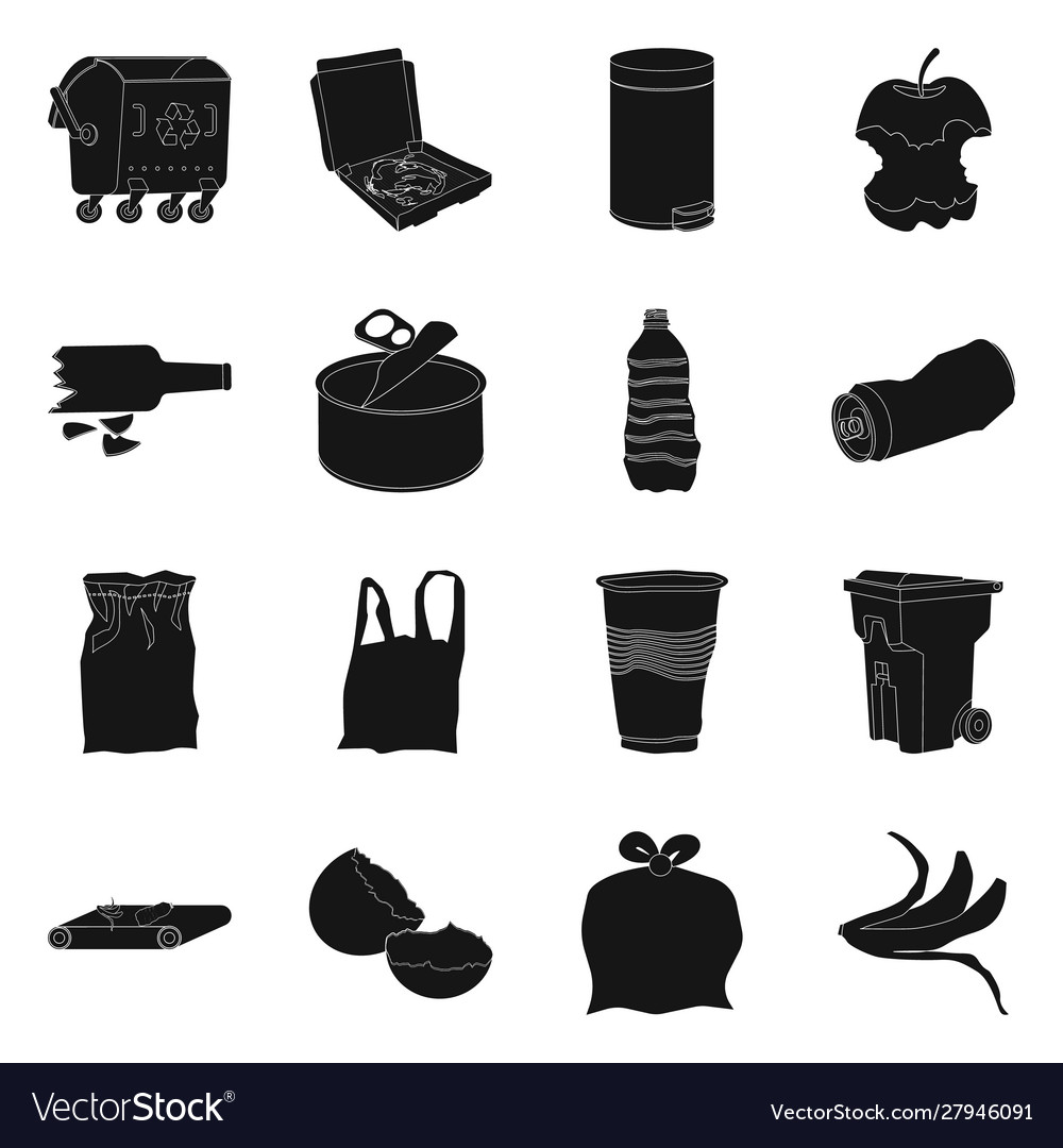 Design refuse and junk icon set Vector Image Design refuse and junk icon set