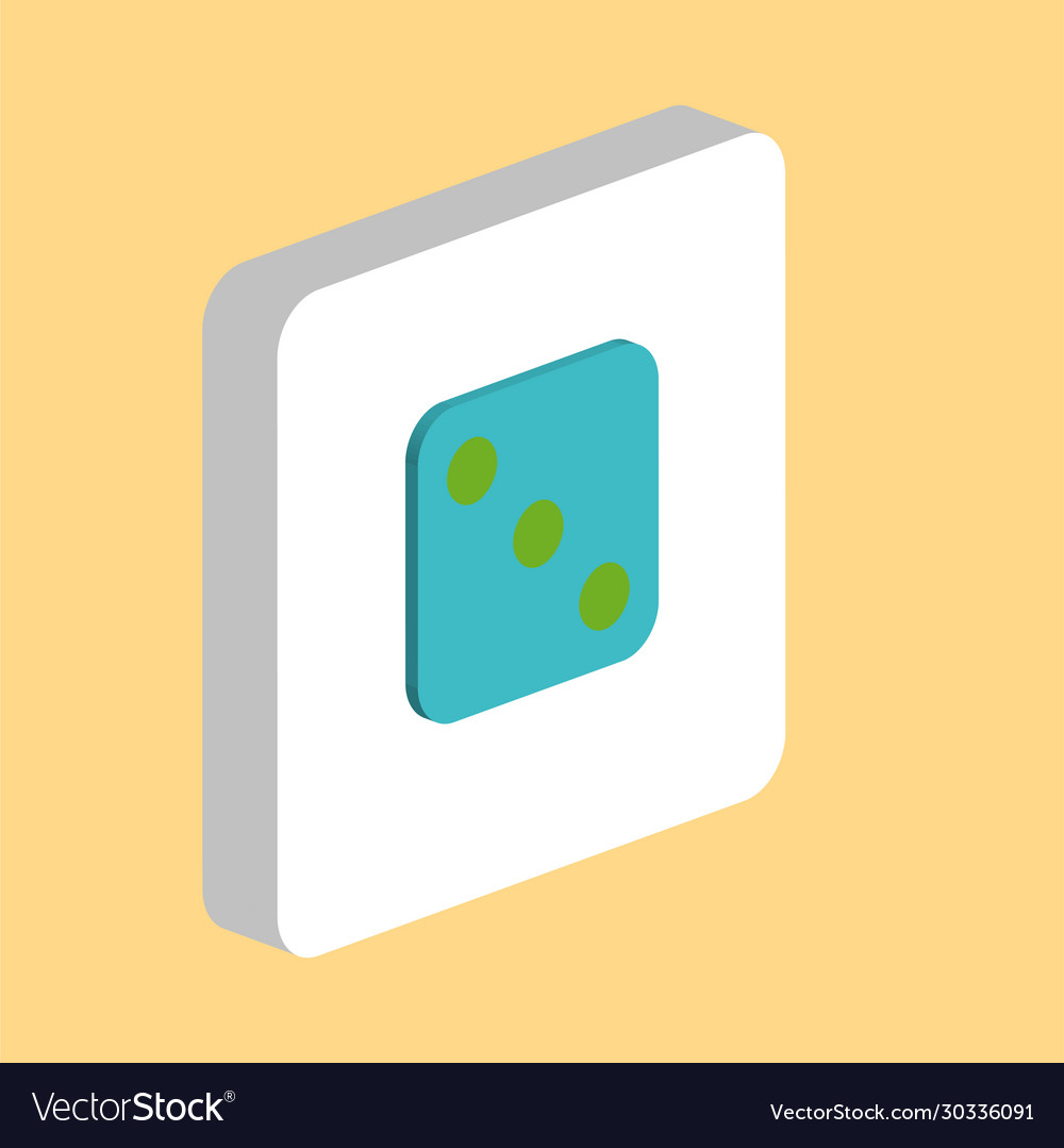 Dice 3 computer symbol vector image Dice 3 computer symbol