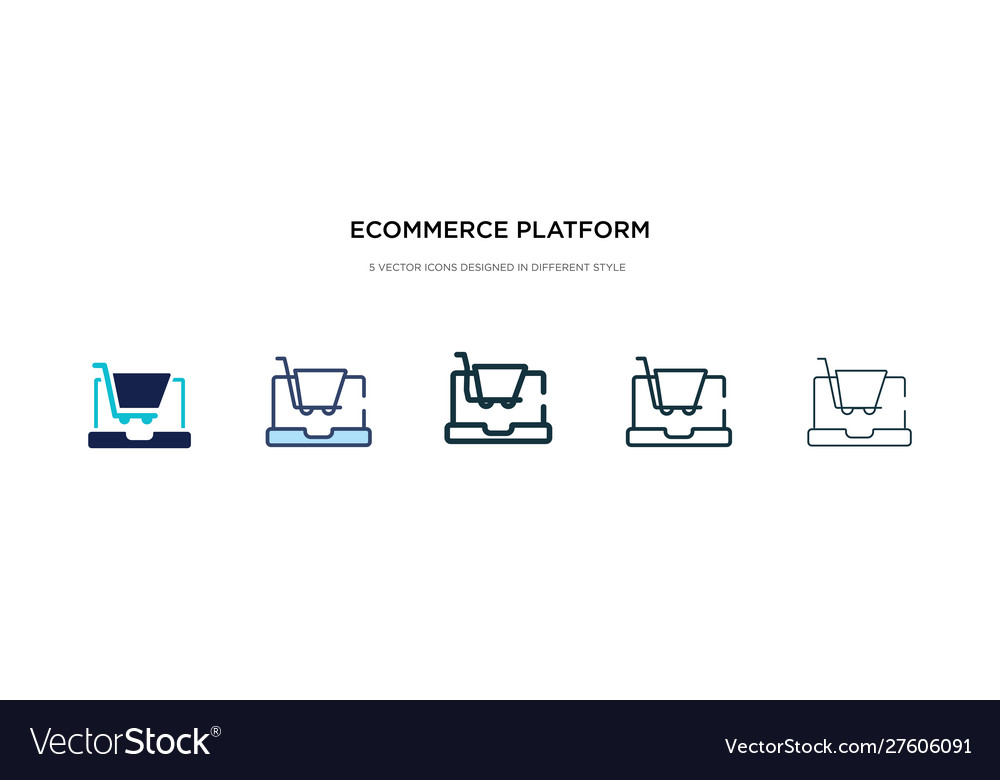 Ecommerce platform icon in different style two