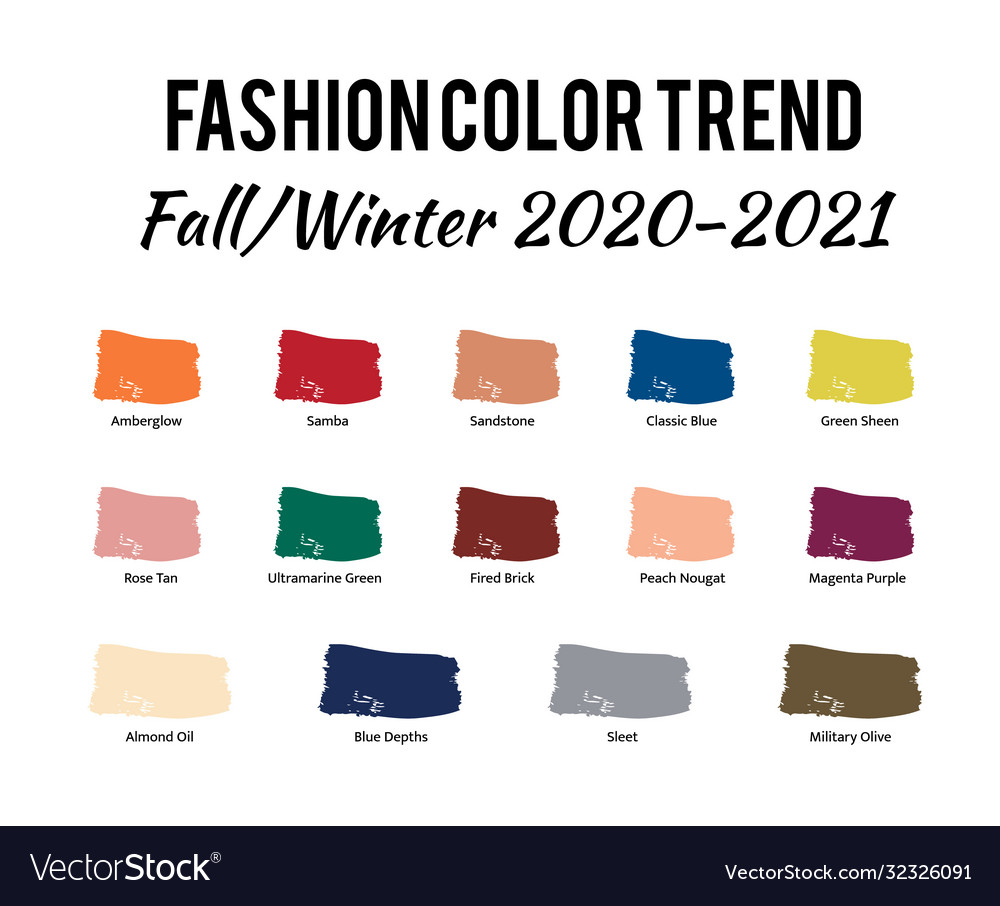 Fashion color trend autumn winter 2020 - 2021 Vector Image