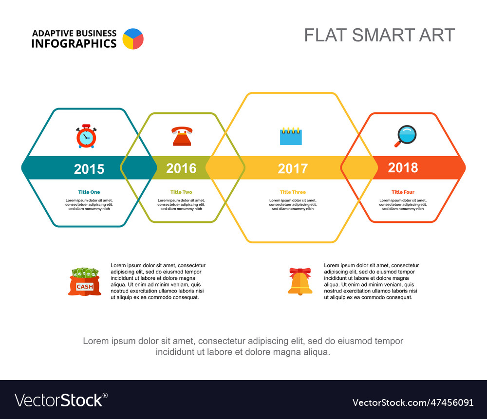 Four years strategy slide template Royalty Free Vector Image