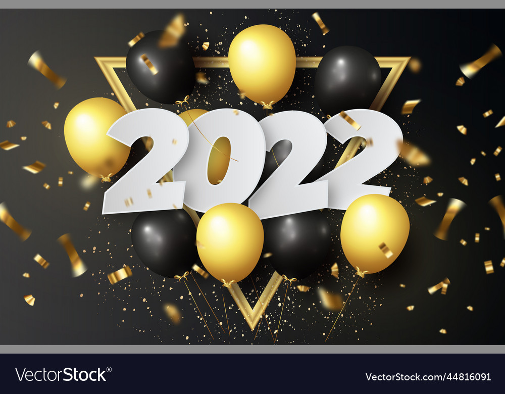 Happy new year 2022 background with realistic