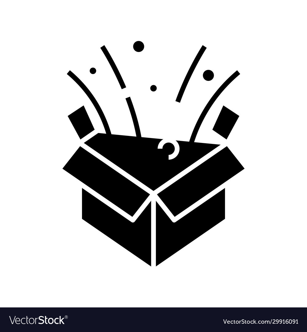 Holiday packaging black icon concept