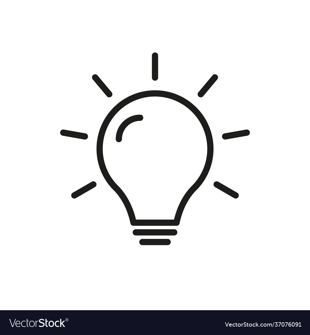 Light bulb icon a symbol an idea solution Vector Image Light bulb icon a symbol an idea solution
