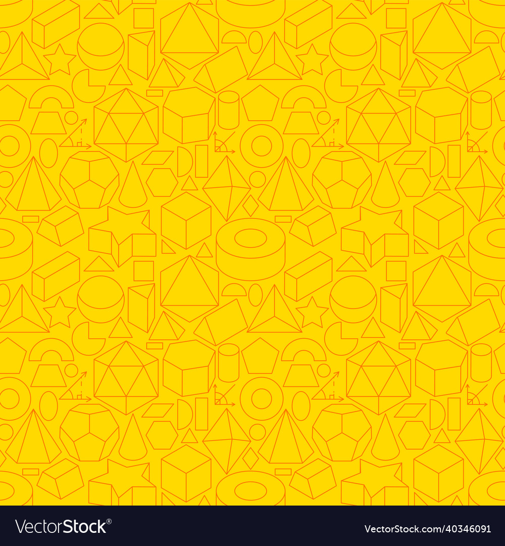 Platonic solids line seamless pattern vector image Platonic solids line seamless pattern