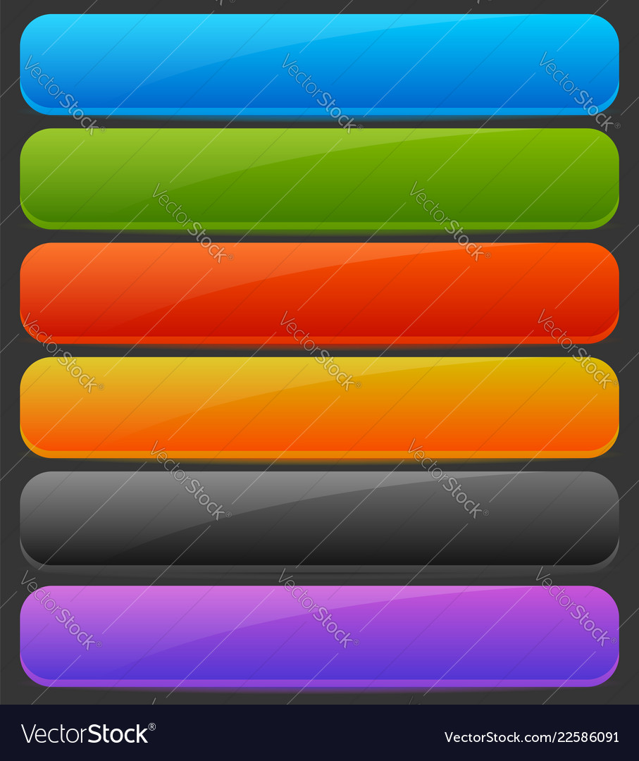 Rectangle horizontal bright colorful button Vector Image Rectangle horizontal bright colorful button