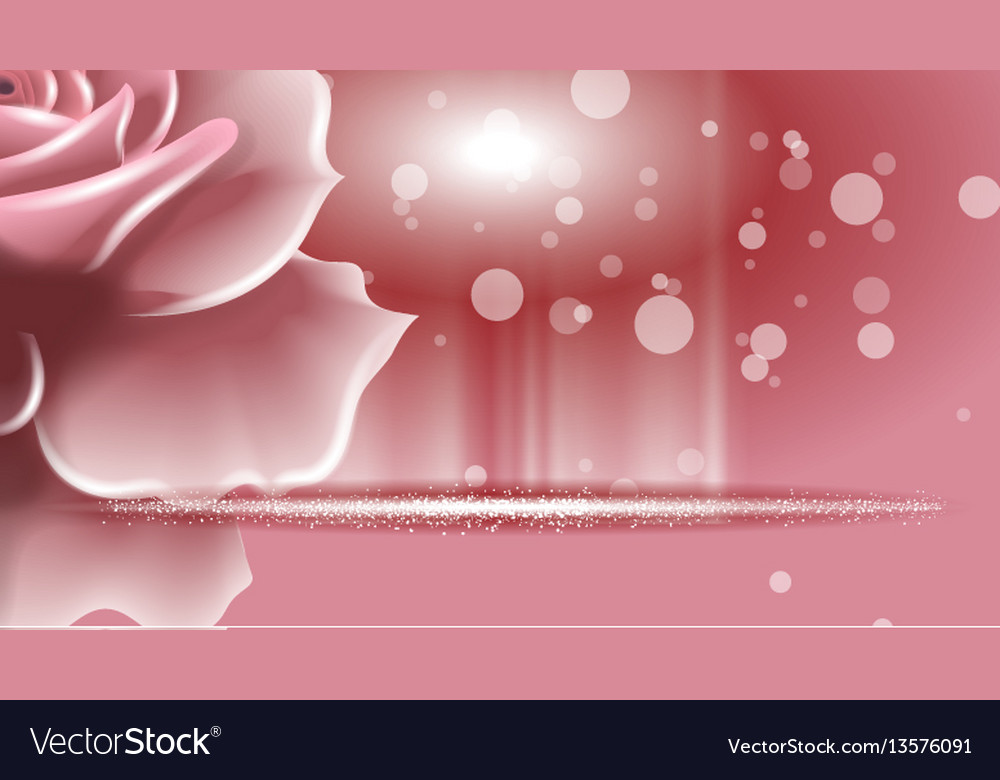 Rose flowers sparkling background ads template