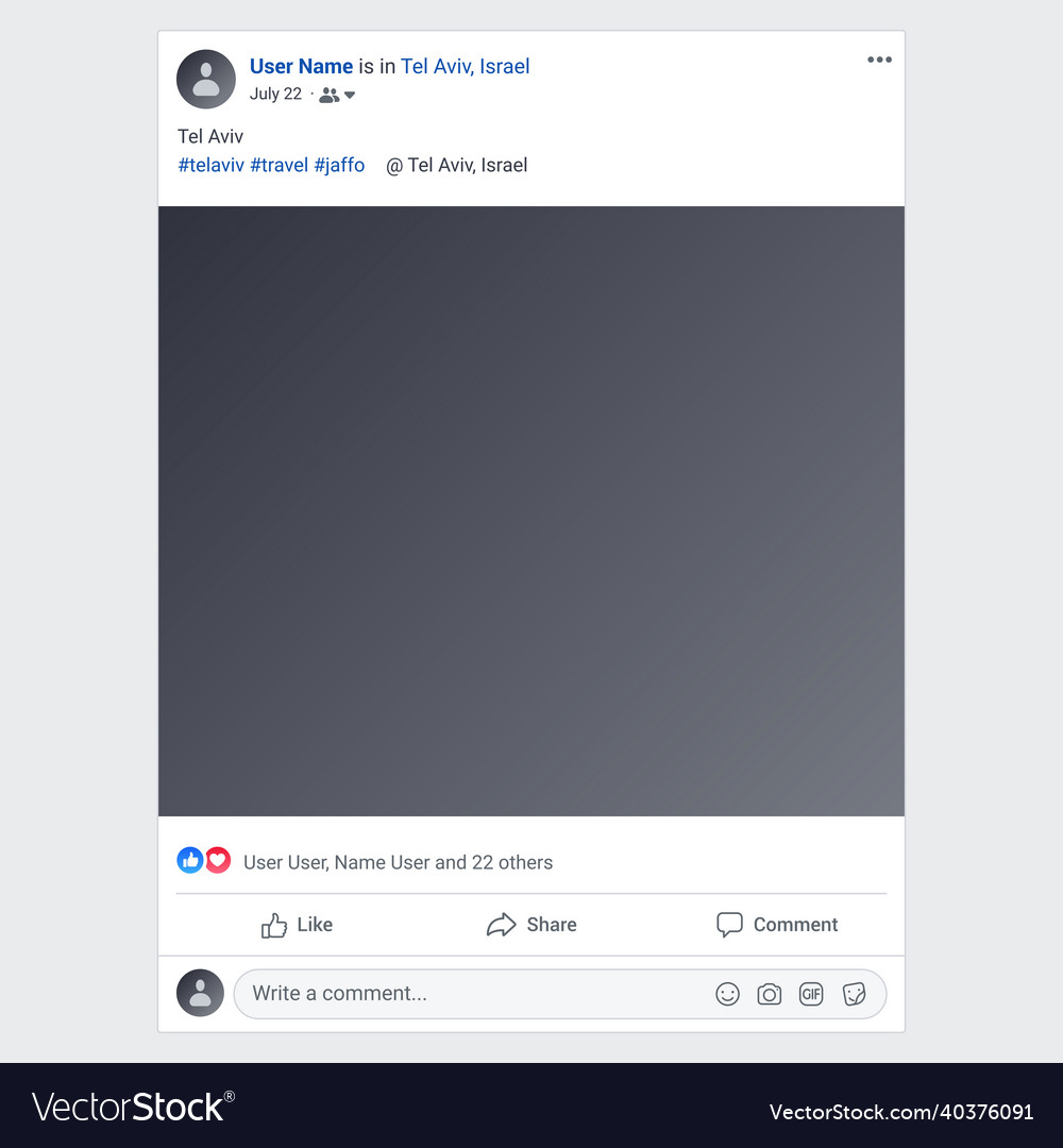 Screen interface in social media application vector image Screen interface in social media application