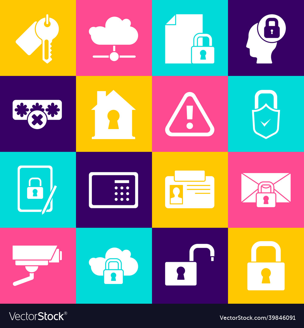 Set lock mail message password and check vector image Set lock mail message password and check